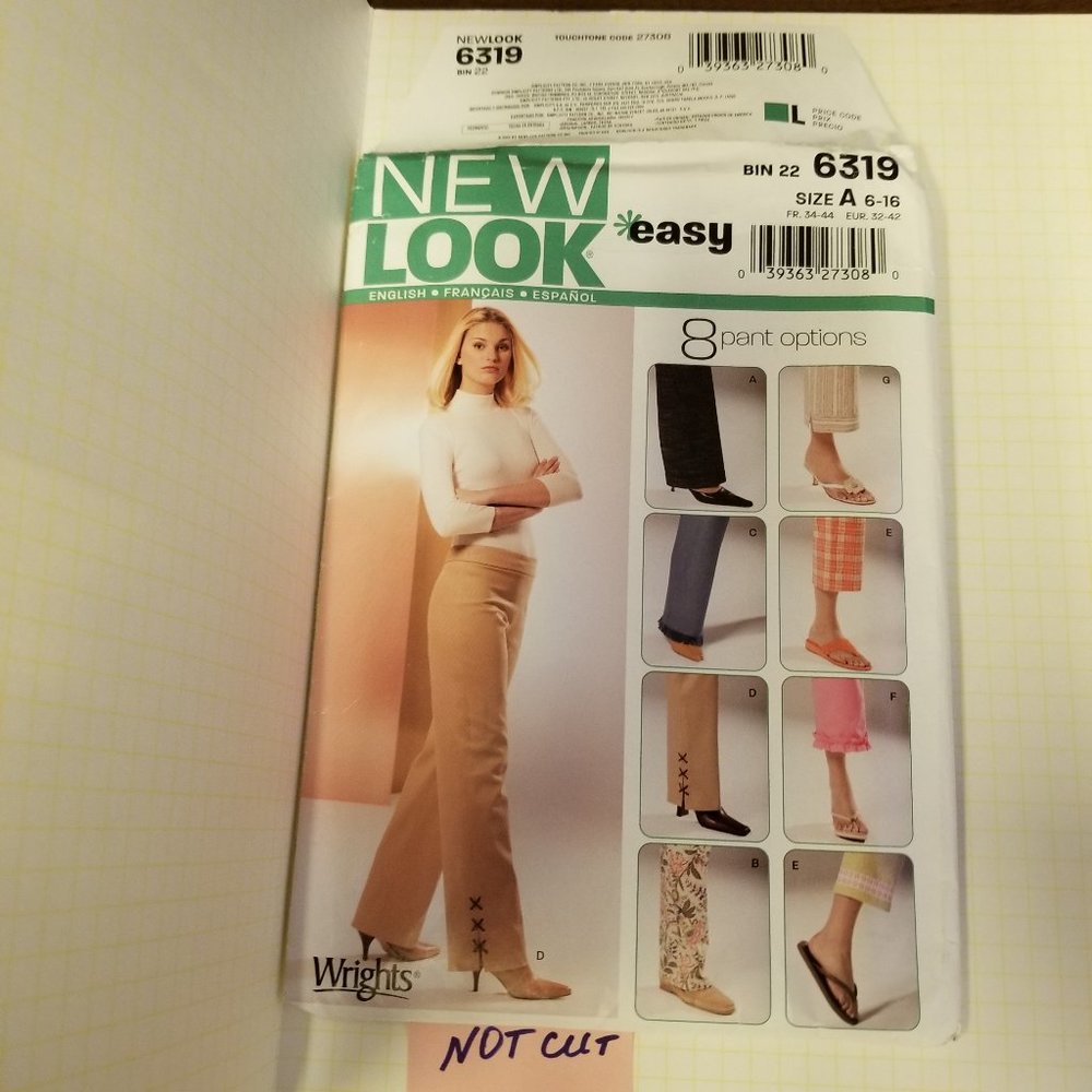 ✅6319 New Look sewing pattern misses 8 pants